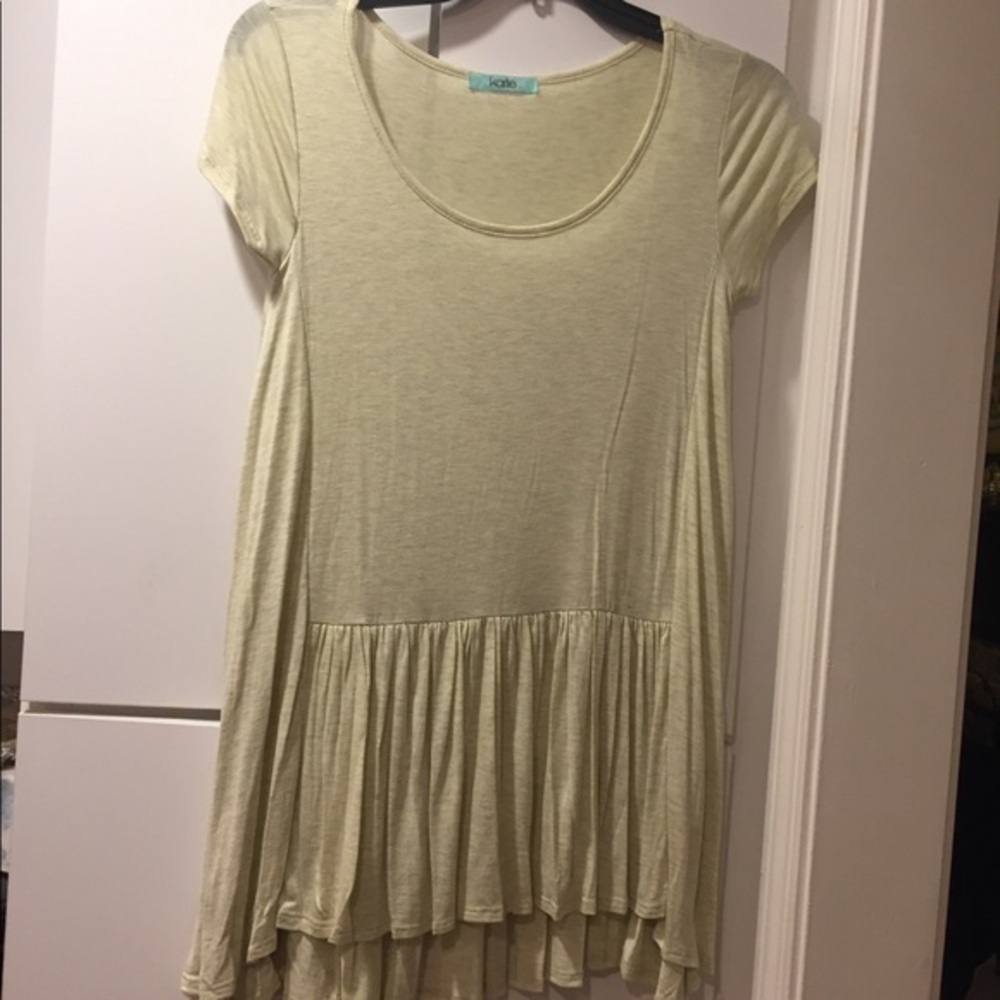 KARLIE Scoop neck tunic top sage green S & M NWOT